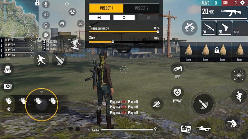 Gamers can try different placements of the crosshairs (Image via Free Fire)