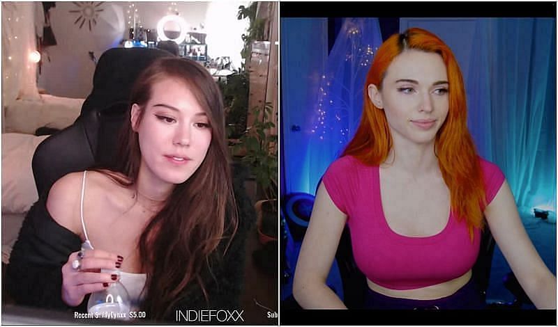 Streamers like Amouranth and Indiefoxx have long been accused of misusing Twitch as a platform (Image via Sportskeeda)