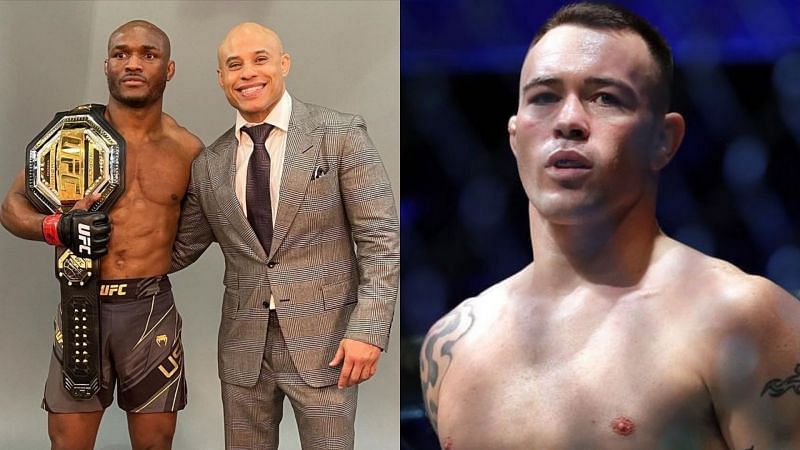 Kamaru Usman and Ali Abdelaziz (left), Colby Covington (right)