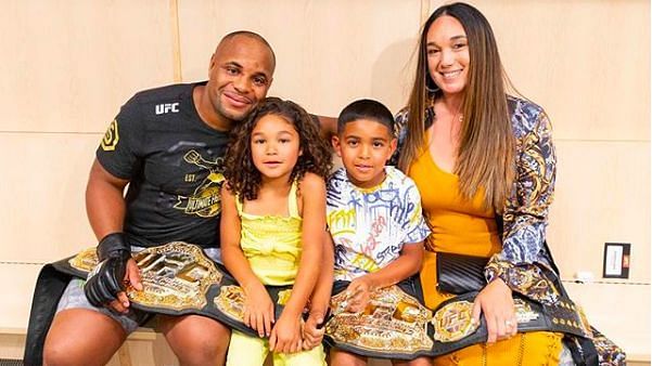 Daniel Cormier with his wife and kids