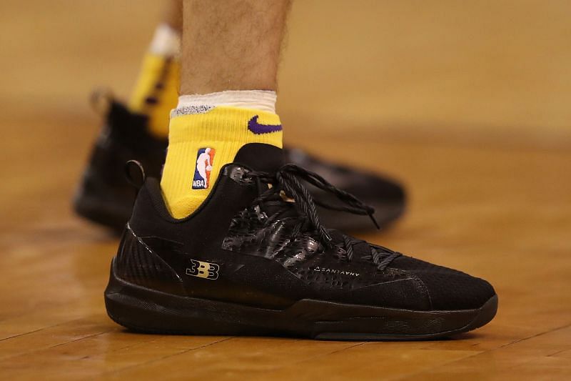 Lonzo Ball wearing Big Baller Brand shoes in a game against Phoenix Suns