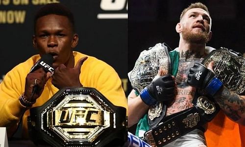 Israel Adesanya (left) and Conor McGregor (right)