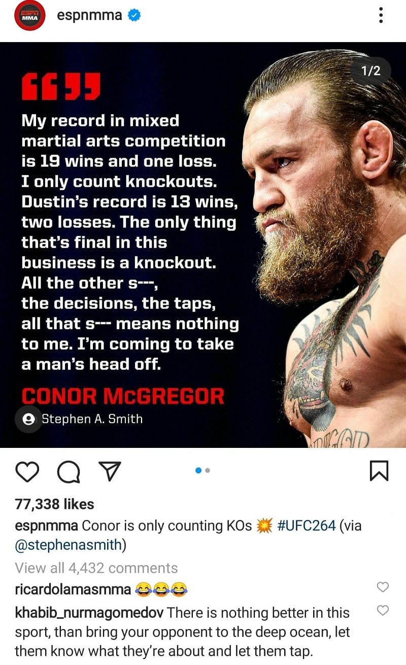 Nurmagomedov&#039;s comment