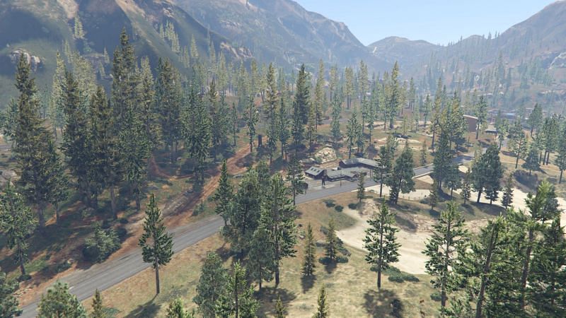 The beautiful Paleto Forest in GTA 5 - it&#039;s a sight to behold (Image via GTA Wiki)