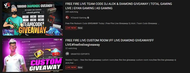 Giveaways on YouTube (Image via YouTube)