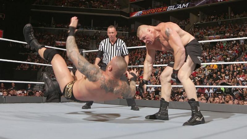 Mike Chioda watched on as Brock Lesnar dominated against Randy Orton