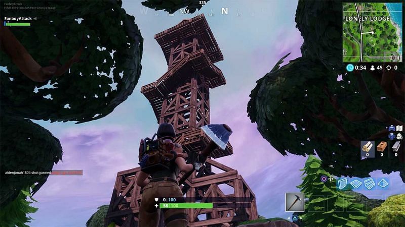 Lonely Lodge tower (Image via Fortnite)
