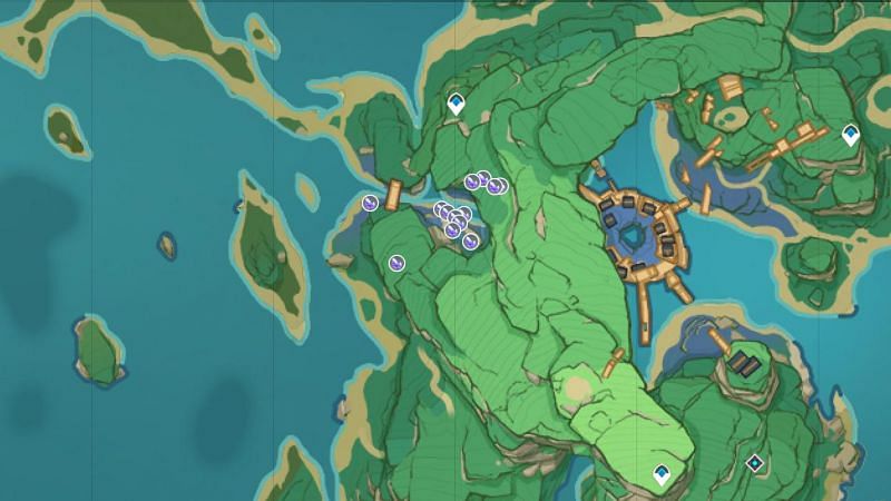 Crystal Marrow locations in Tatarasuna (image via Interactive World Map)