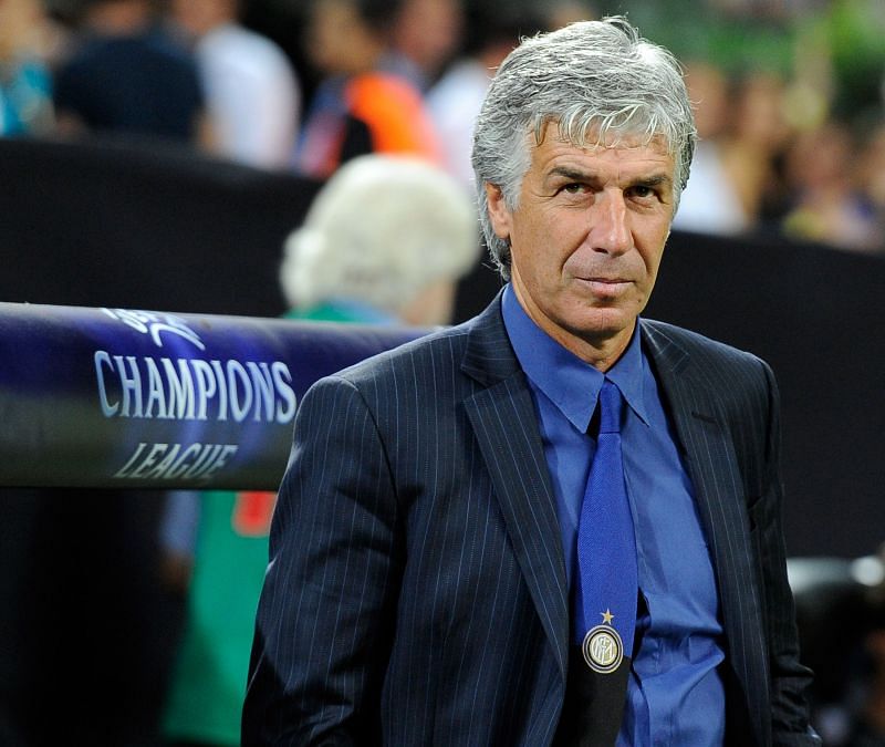 Gasperini at a UCL game for Inter