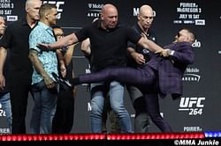 "I saw a guy who's scared, unsure of himself" - Dustin Poirier reacts to Conor McGregor's antics at the UFC 264 press conference