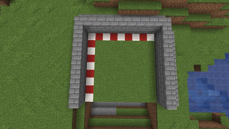 Red and white blocks are just for clarification (Image via Minecraft)