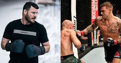 Michael Bisping via Instagram and Conor McGregor vs Dustin Poirier via Twitter (L-R)