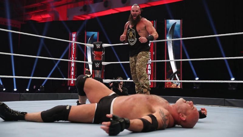 Braun Strowman beating Goldberg at WrestleMania 36
