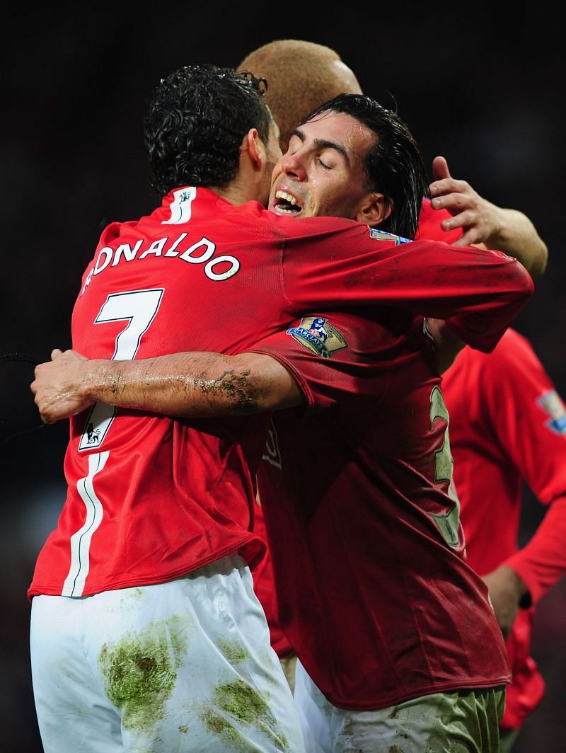 Carlos Tevez (right) and Cristiano Ronaldo