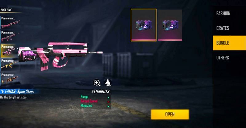 Users can choose the permanent gun skin upon opening the gun crate (Image via Free Fire)