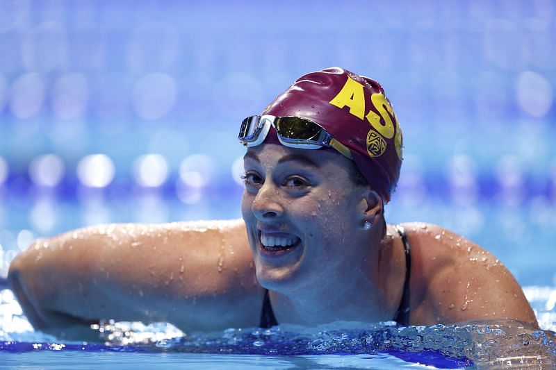 Allison Schmitt of the United States competes in a semifinal heat for the Women&#039;s 100m freestyle during Day Five of the 2021 U.S. Olympic Team Swimming Trials