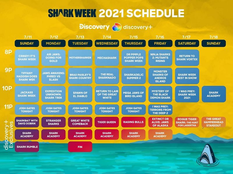 Full Schedule of Shark Week (Image via Discovery)