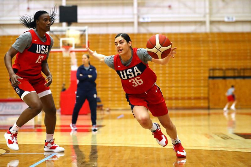 US&#039; Kelsey Plum at practice