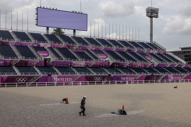 Final preparations going on Equestrian Park