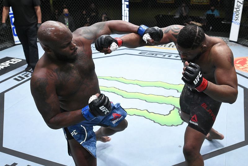 Derrick Lewis knocks out Curtis Blaydes to earn the most knockout wins (tied) in promotional history.
