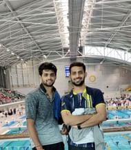 Sumansh Sivalanka with B Sai Praneeth (left)