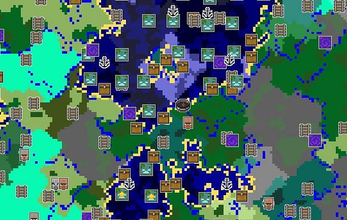 Various biomes at spawn (Image via Seed Map)