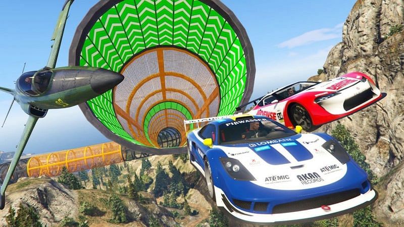 Play Stunt Race GTA V style, a game of Grand Theft Auto