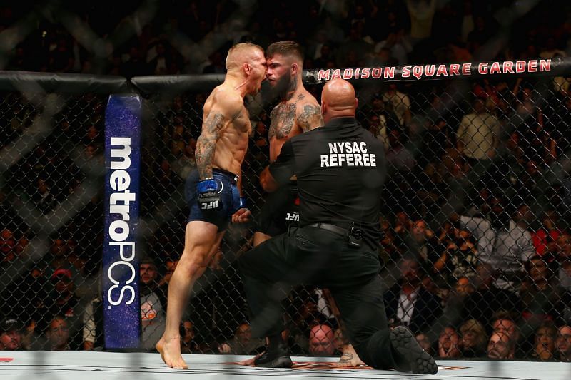 T.J. Dillashaw (left) and Cody Garbrandt (right) have fought each other twice