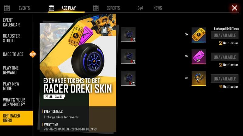 The Racer Dreki pet skin is one of the items available (Image via Free Fire)