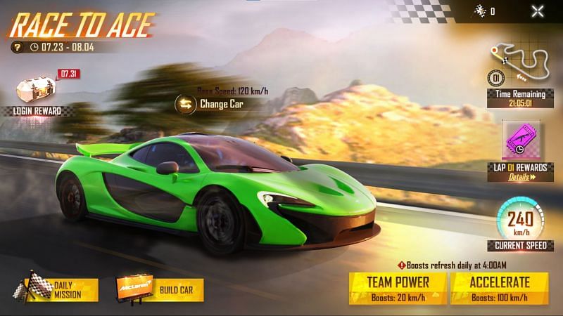 Race to Ace event in Free Fire (Image via Free Fire)