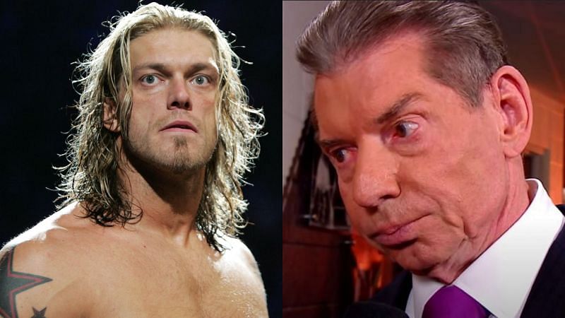 Edge (left); Vince McMahon (right)