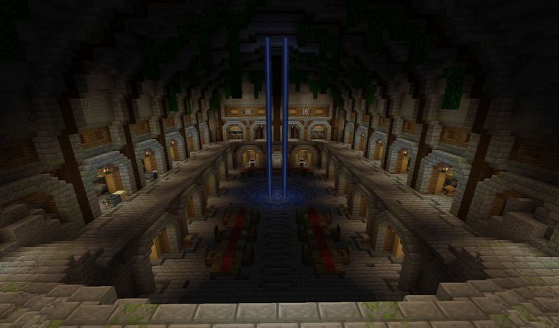Another amazing villager trading hall (Image via u/vin455 on Reddit)