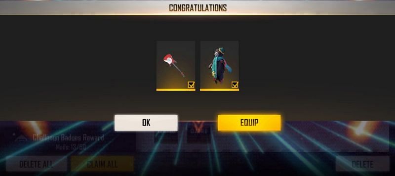 Both the rewards can be claimed through the mail system (Image via Free Fire)