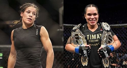 Julianna Pena (left); Amanda Nunes (right).