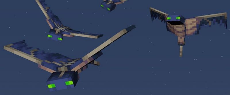 A couple of phantom buddies flying around in the Minecraft sky (Image via Mojang)