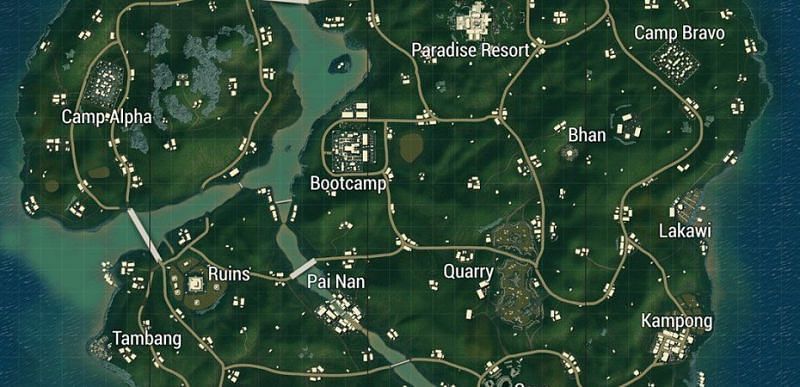 Sanhok map in BGMI (Image via Reddit)