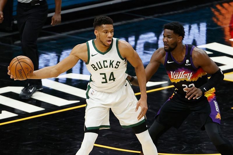 Giannis Antetokounmpo (left) against Deandre Ayton [Source: DraftKings]