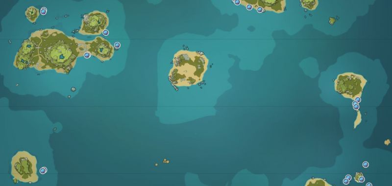 Sea Ganoderma locations on Broken Isle (image via Genshin Impact Interactive World Map)