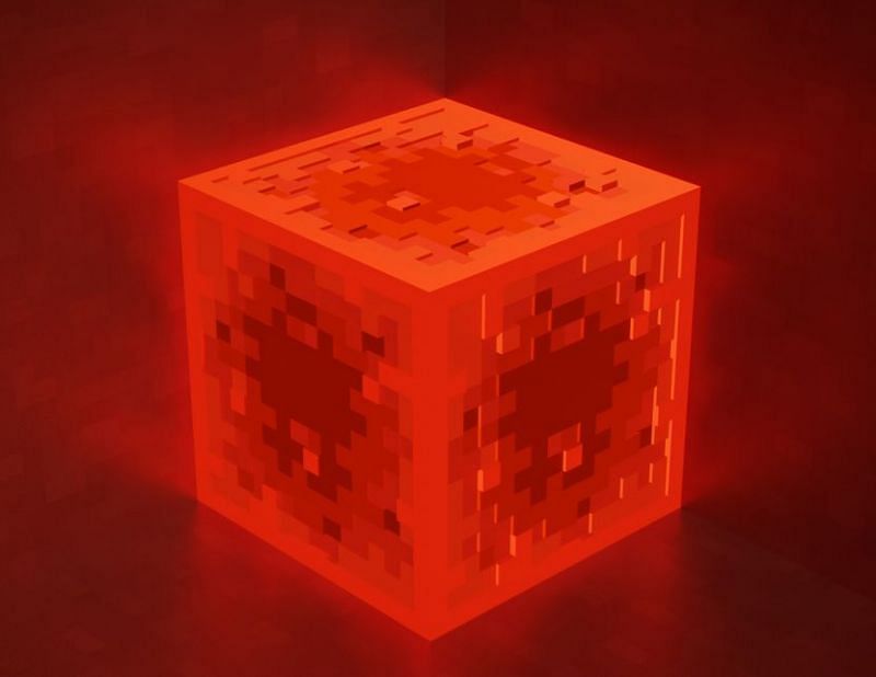 Another cool 3D render of a redstone block (Image via ArtStation)