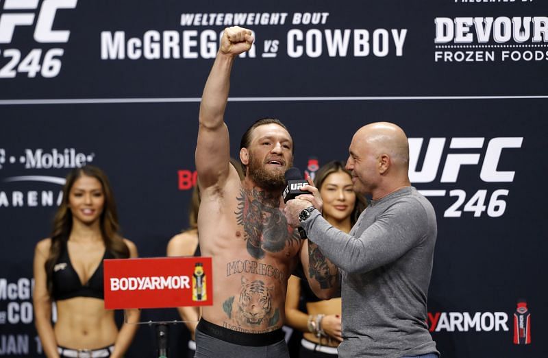 Conor McGregor (left) and Joe Rogan (right)