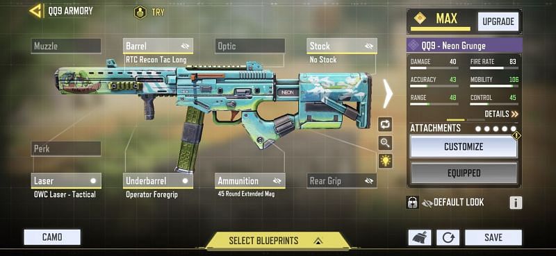 QQ9 high mobility and stability gunsmith/ Image via COD Mobile