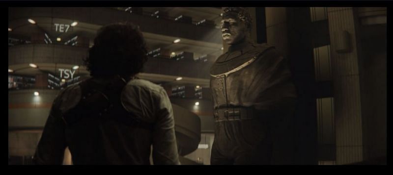 &quot;Kang, the Conqueror&quot; statue in Episode 6. (Image via: Disney +/Marvel Studios)