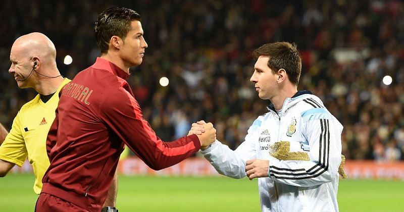 Cristiano Ronaldo (left) with Lionel Messi