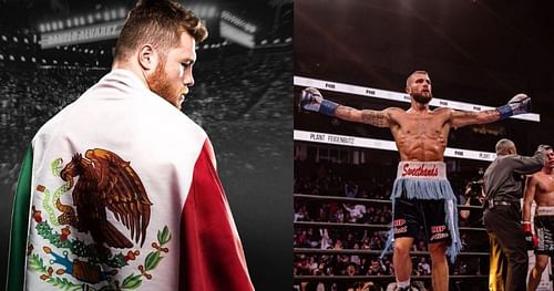 Canelo Alvarez (left), Caleb Plant (right) [Images courtesy: @canelo and @calebplant via Instagram]