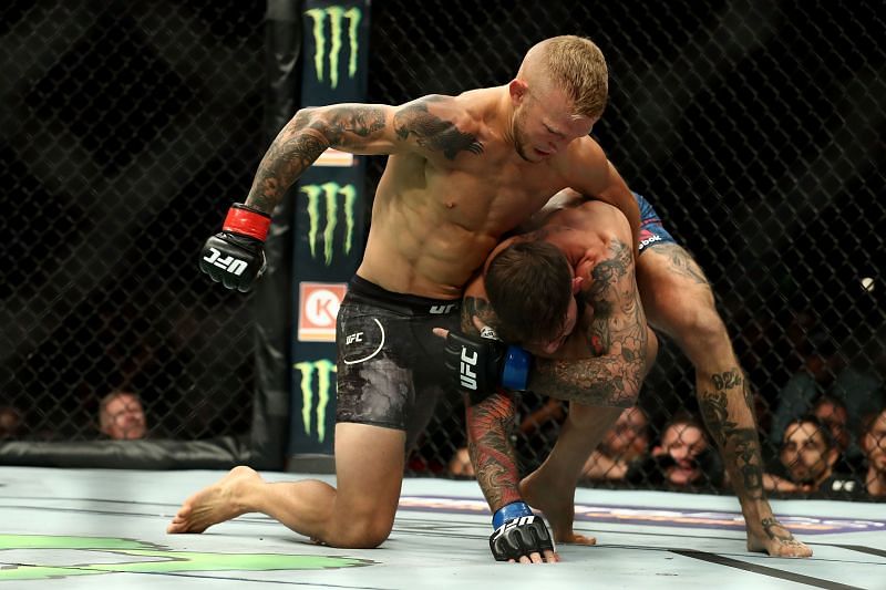 TJ Dillashaw defended the UFC bantamweight title on three occasions, including this win over Cody Garbrandt