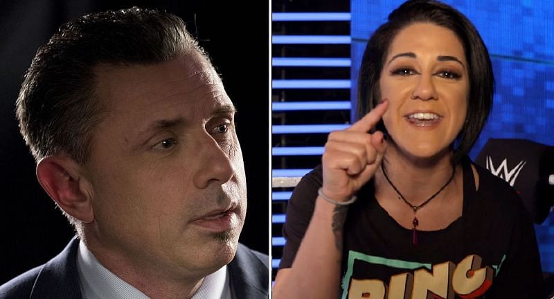Michael Cole and Bayley