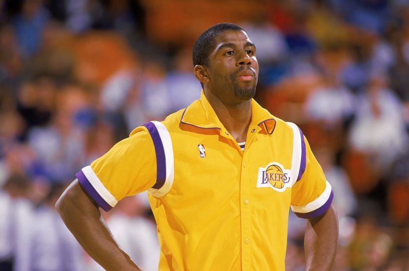 Magic Johnson with the LA Lakers.