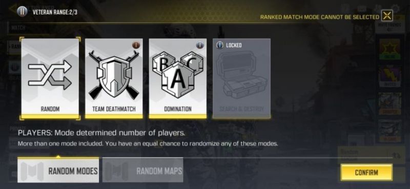 Game modes in COD Mobile (Image via GamingonPhone)