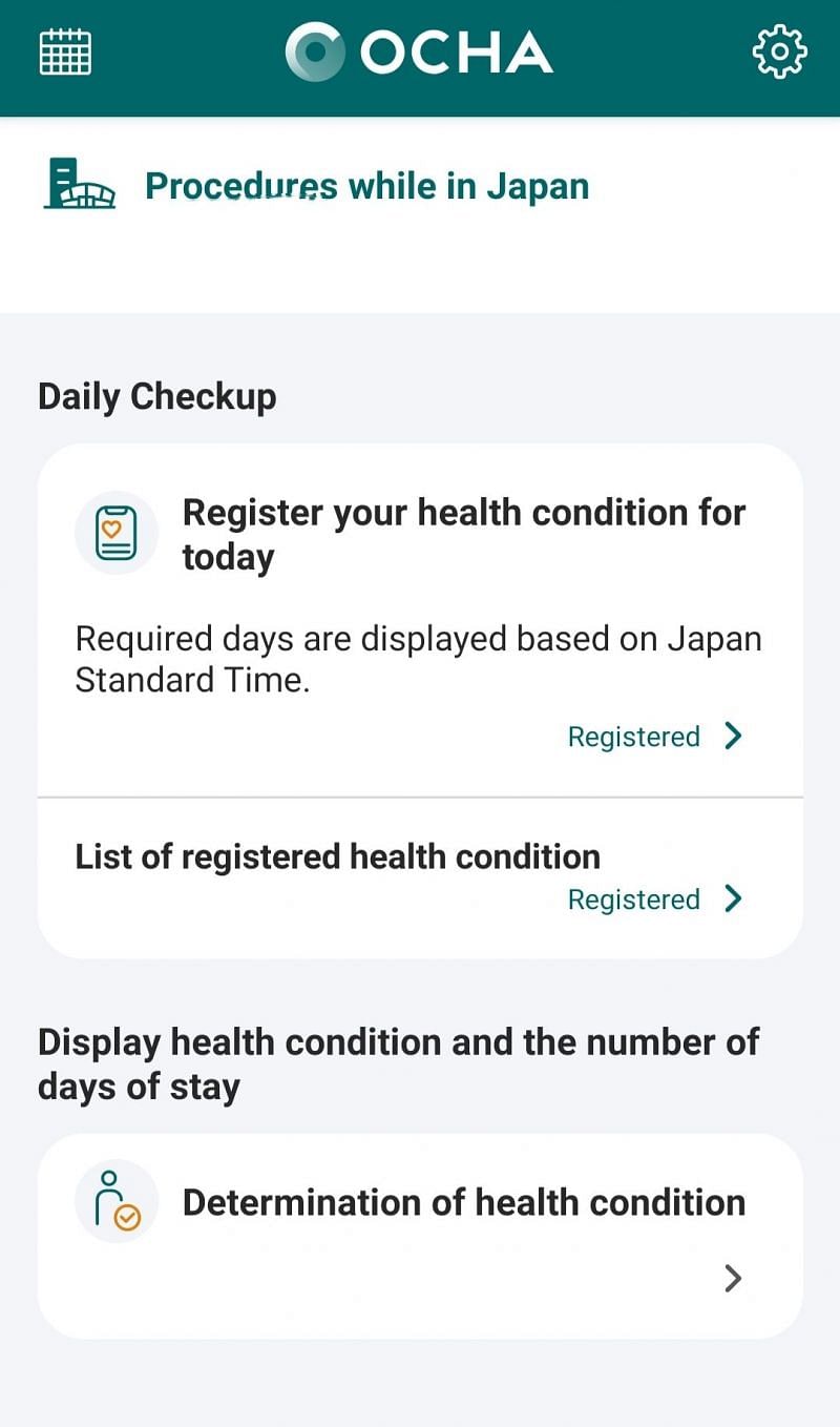 Lifeline of the game OCHA App, require for daily health monitoring