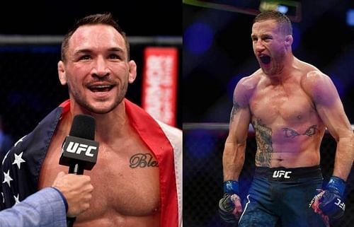 Michael Chandler (left); Justin Gaethje (right)